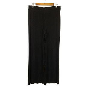 Chicos Travelers Womens Pants Size 1 = 8 Black Wide Leg Pull On Elastic Waist